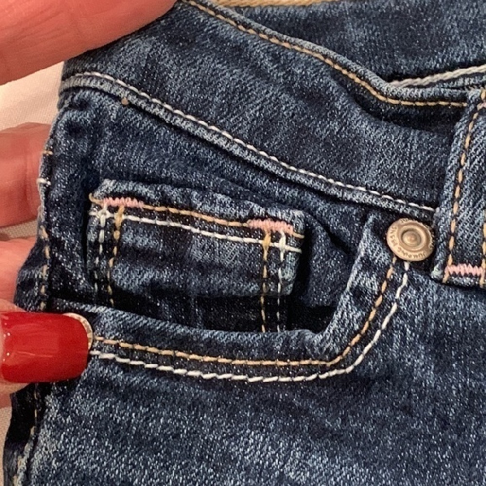 💐5/25 girls toddler jumping beans dark wash adjustable bootcut flare jeans - Picture 5 of 9
